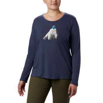 Columbia Ruby Falls Long Sleeve Plus Size, Sudaderas Azul Marino Para Mujer | 275109-WLA